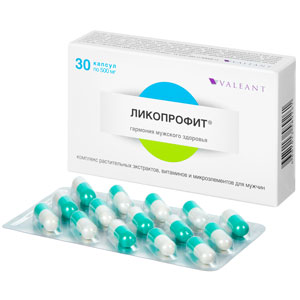 ЛИКОПРОФИТ<sup>®</sup><br><h3>Капсулы массой 500 мг +-10%</h3>